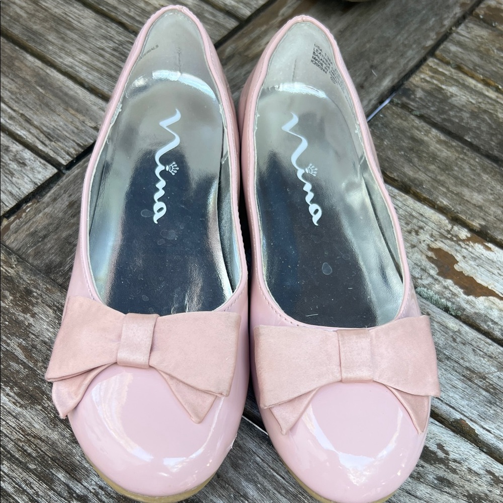 Nina  Blush Pink Flats with Bow